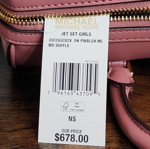 ⚠️LAST 1⚠️ Michael Kors Jet Set Girls Logo MD Duffle Satchel Pink - Picture 6 of 8